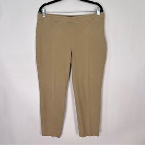 Talbots Khaki Brown Tan Chatham Ankle Pants Size zip Sz 14 Petite